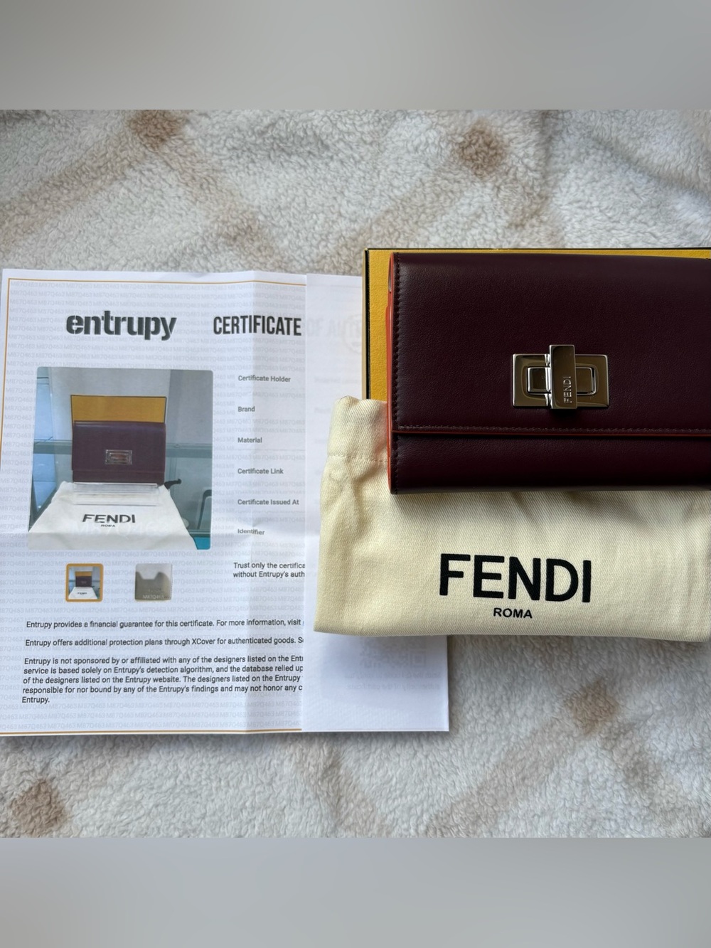 Fendi Peekaboo leather double snap wallet